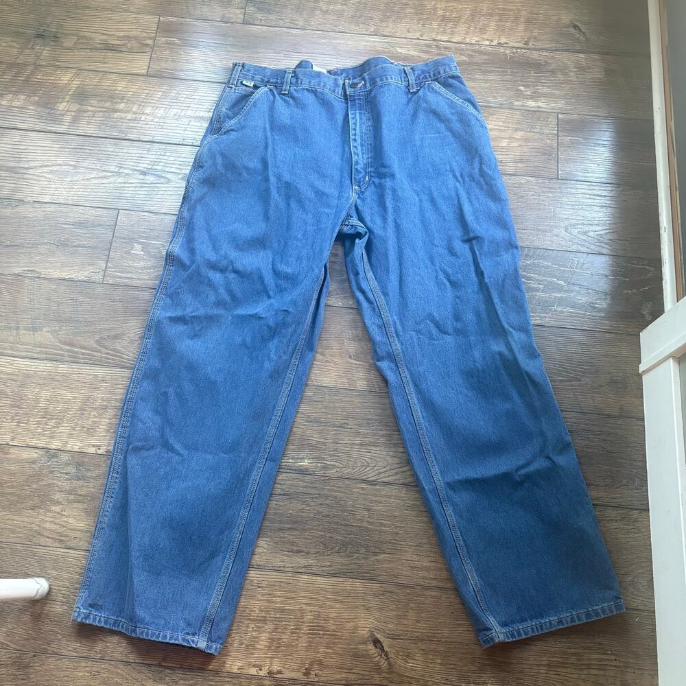 Carhartt Carpenter Jeans Mens Fire Resistant Size 44 x 32 FRB 13 DNM RN14806
